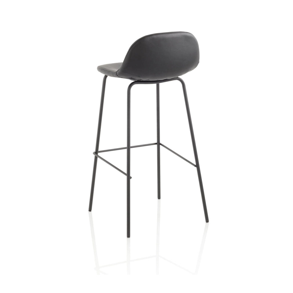 Set 2 Sgabelli 42x43x91,5 cm in Similpelle Nero