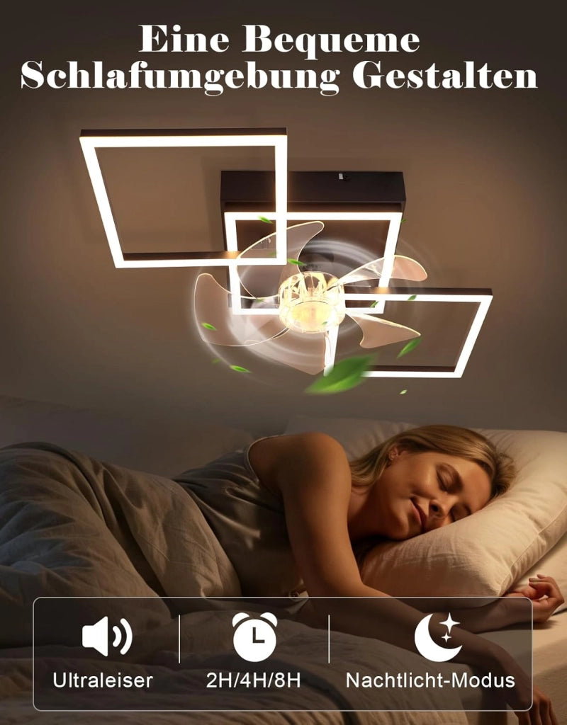 ZMH Ventilatore a Soffitto LED Moderno 68cm Intensità Luminosa Regolabile Telecomando per Soggiorno Sala da Pranzo
