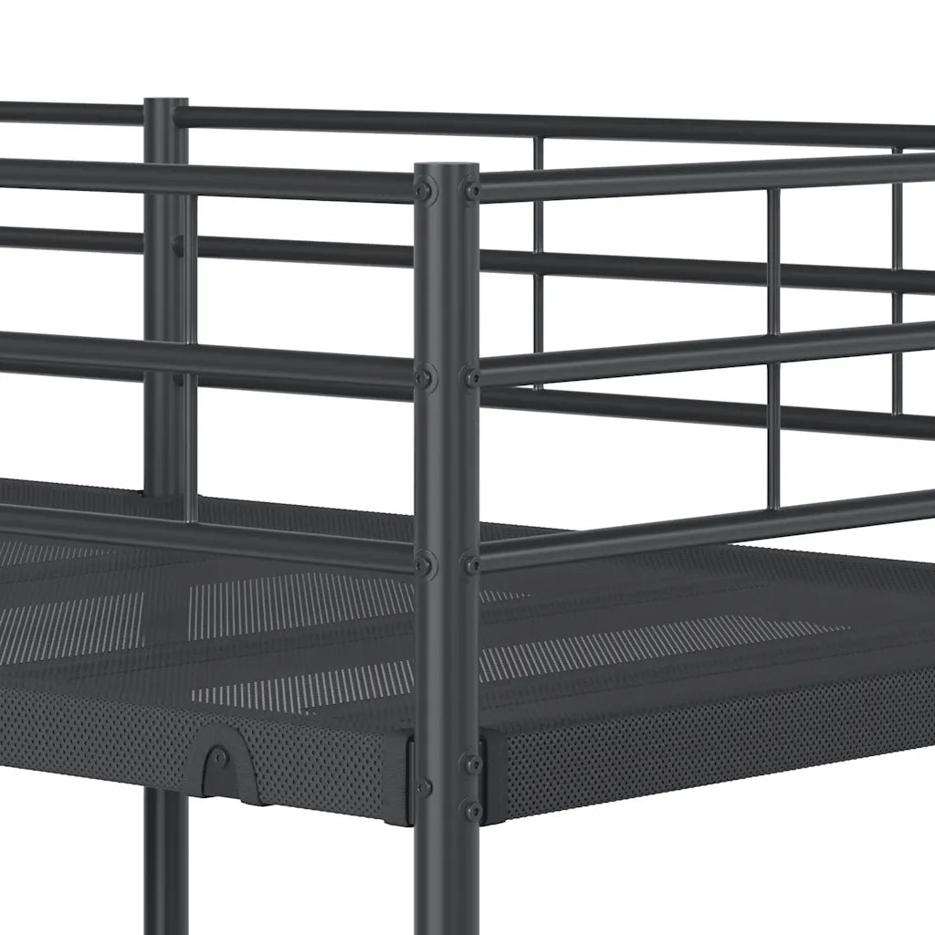 vidaXL Letto a Castello senza Materasso Nero 90x190 cm in Acciaio