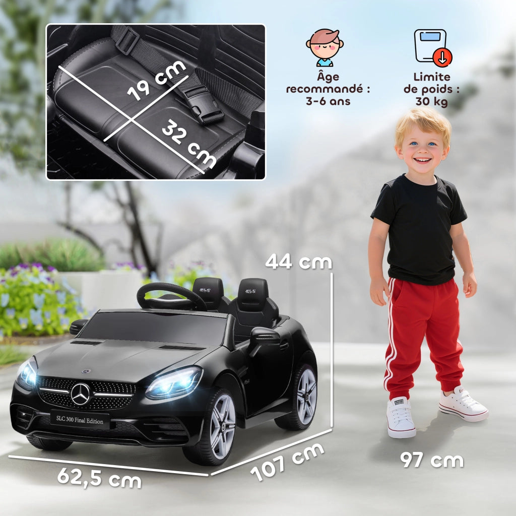 Auto elettrica per bambini Mercedes SLC 300 ¨C Xylo ¨C 12V nera con luci e suoni
