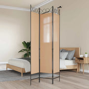 Divisorio Ambienti | Divider per stanze | Paravento a 3 pannelli Beige 120 x 200 cm Tessuto