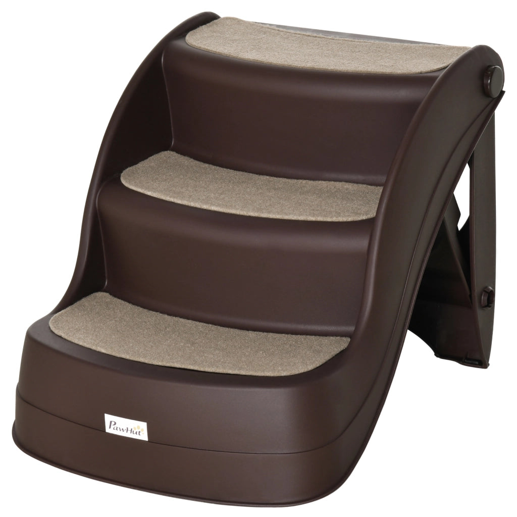 Scala 3 Gradini Pieghevole per Letti e Divani ¨C zephmum ¨C 49x38x38 cm Marrone