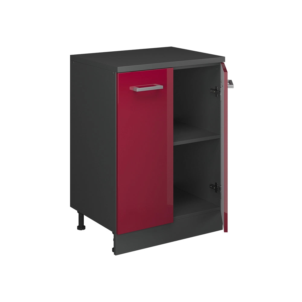 Mobile per mansarda Rion Rosso lucido/Antracite 60 x 83.8 cm senza inclinazione con 2 ante Vicco