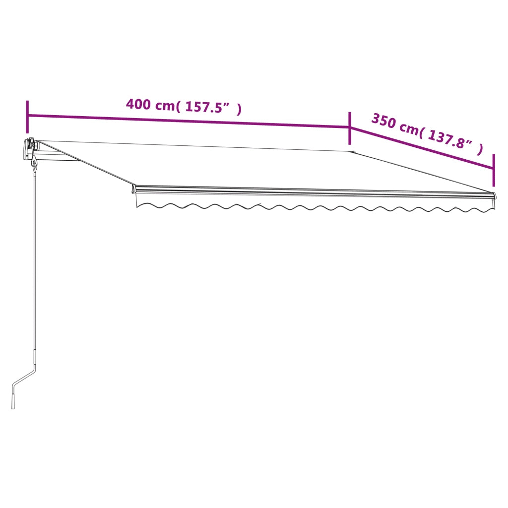 Tenda da Sole Retrattile Automatica 400x350 cm Blu e Bianca 3068986