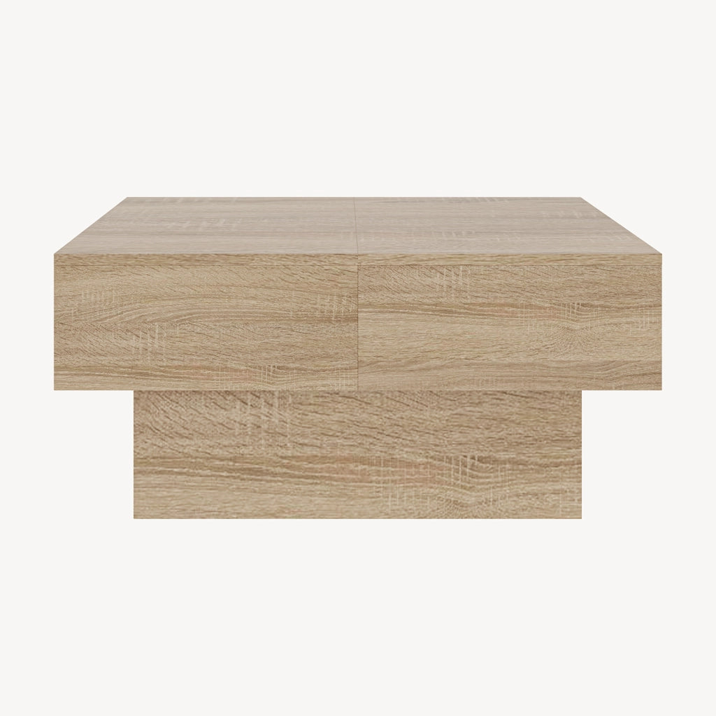 Tavolino Centrale Lens da Salotto con Piano Scorrevole 80 x 60 x 36 cm - Effetto Rovere [en.casa]