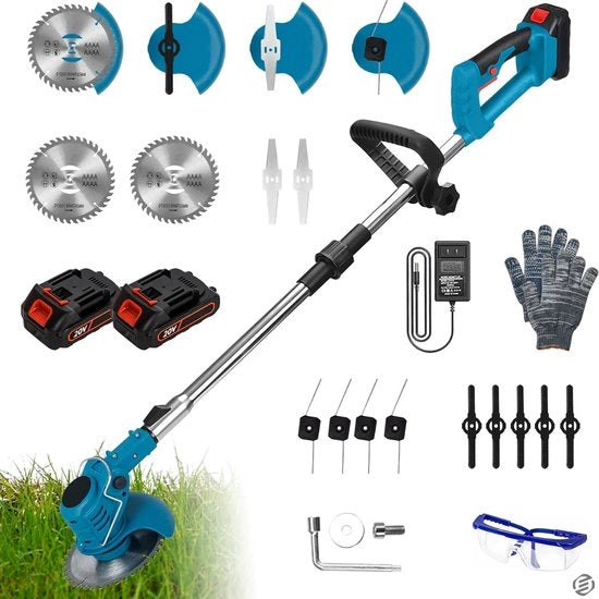 Tagliaerba Elettrico con Batteria per Giardino - Trimmer per Erba e Uccelli - Spazzola per Erba Elettrica con Batteria