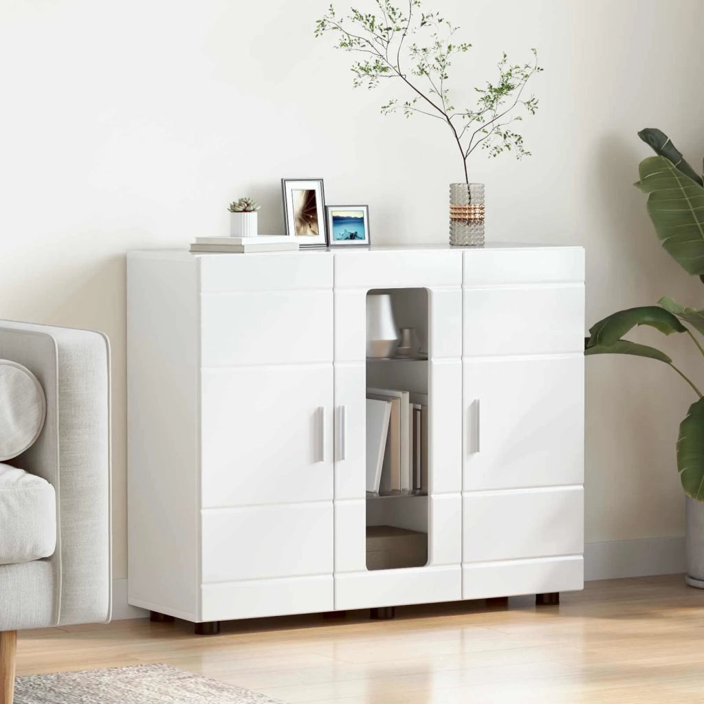 Armadio in Legno Bianco Lucido 88,5 x 30,5 x 73 cm