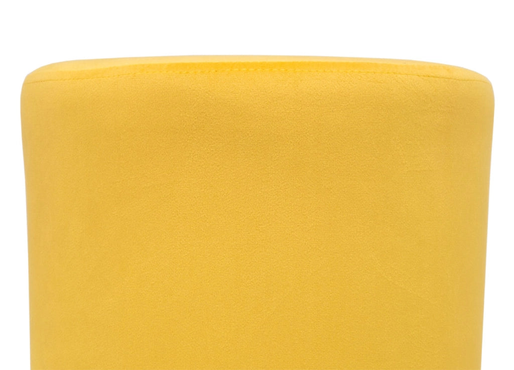 Pouf Salotto/Camera Rotondo Imbottito Modello Cilindro Velvet In Tinta Unita - Pouf - Senape
