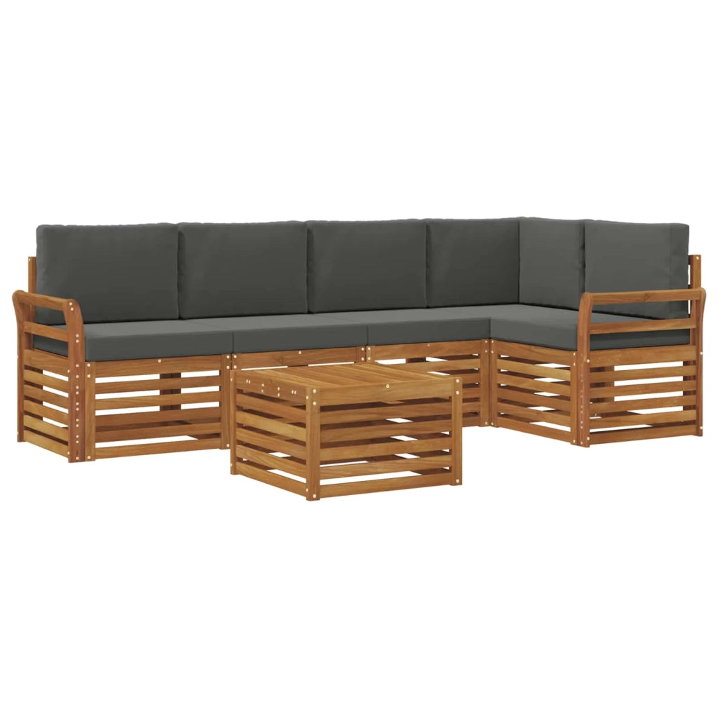 Set divano sezionale con cuscino 6 pcs Naturale e Antracite