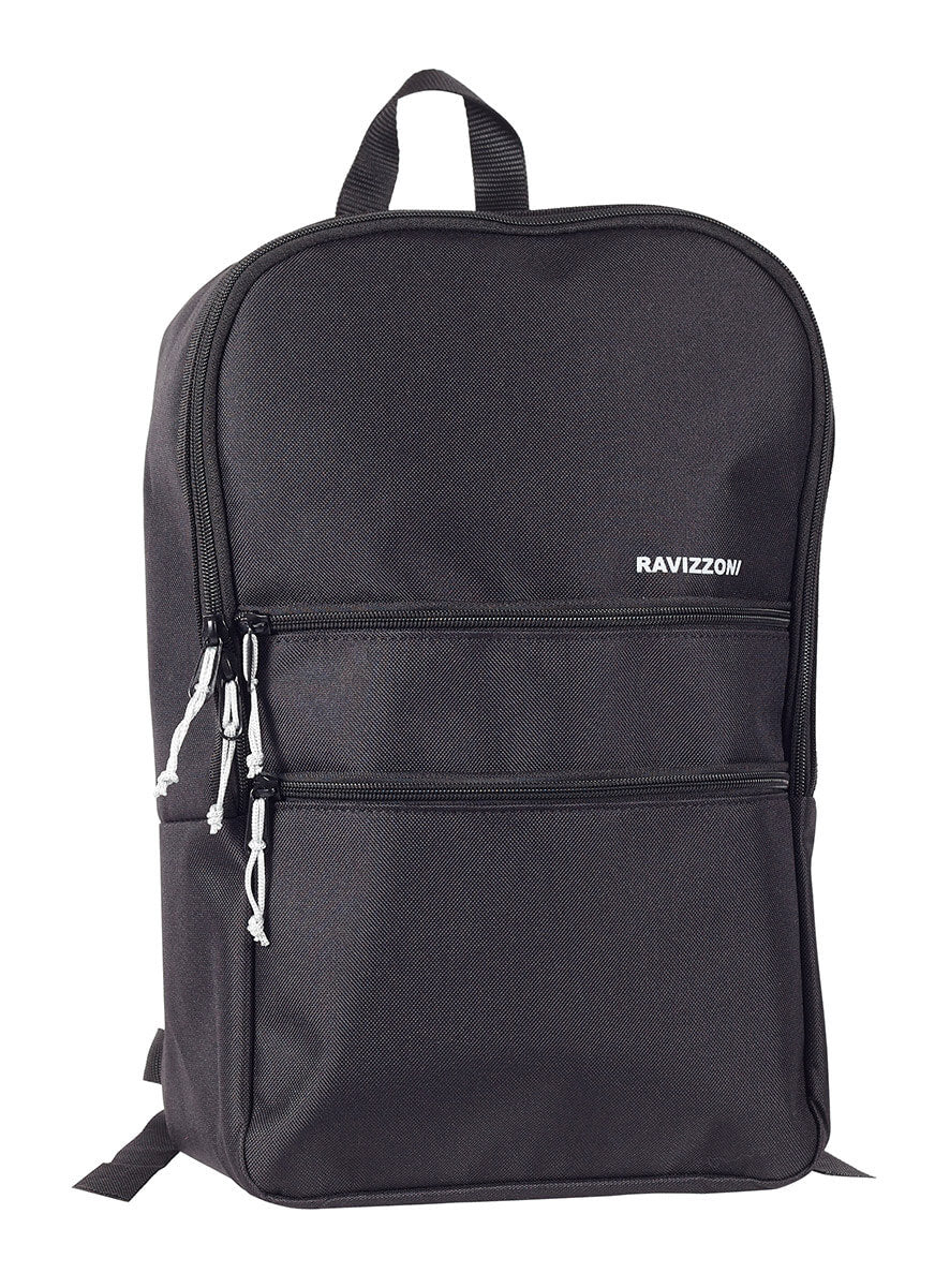 Zaino Viaggio Bagaglio a Mano Morbido 40x16x25 cm in Poliestere Ravizzoni Nero