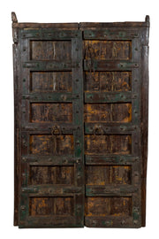 Biscottini Porta portone in legno massello e ferro da interno o da esterno vecchia e antica medievale