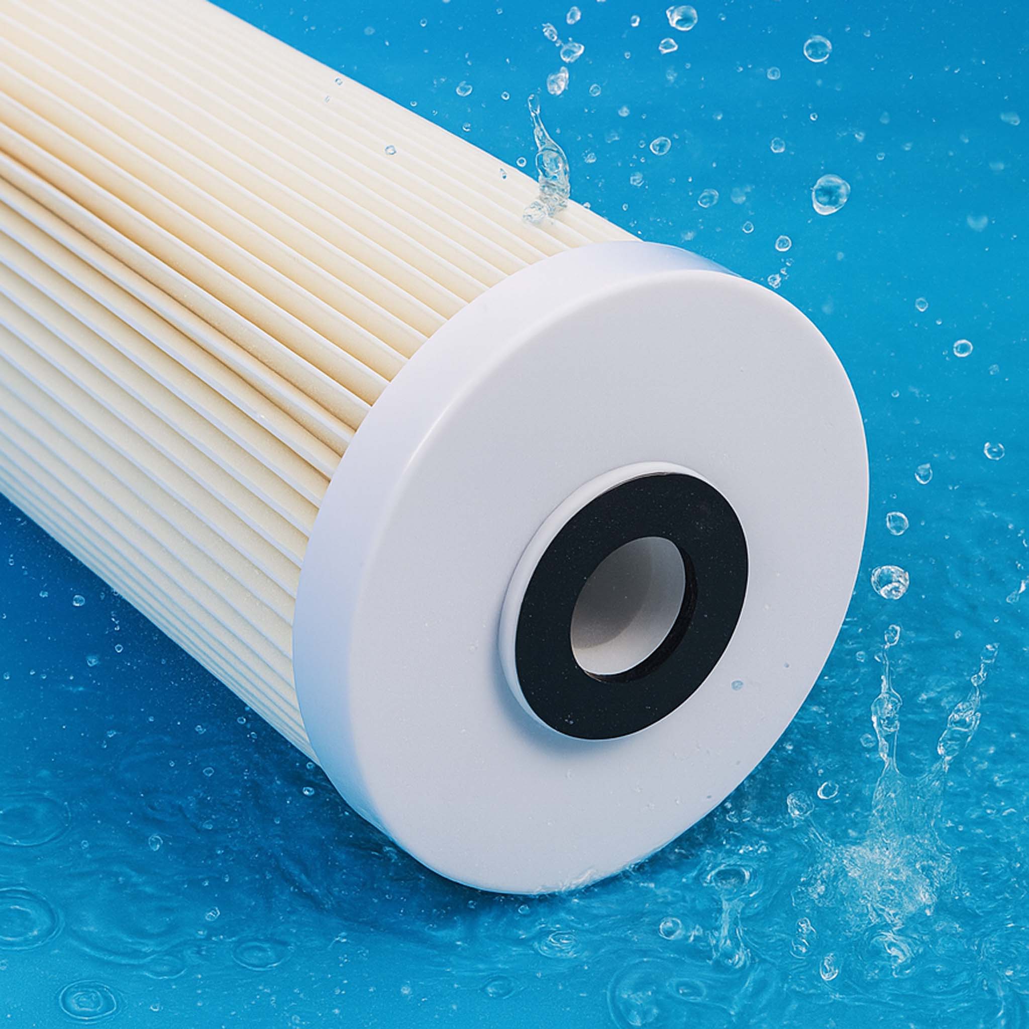 Naturewater Cartuccia filtrante a pieghe 20'', filtro a cartuccia, filtrazione dell'acqua potabile, filtraggio acqua domestica