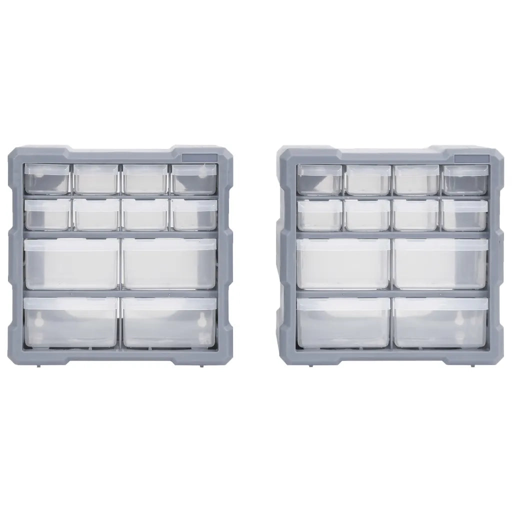 Mobili Contenitori con 12 Cassetti 2 pz 26,5x16x26 cm CFW2902355