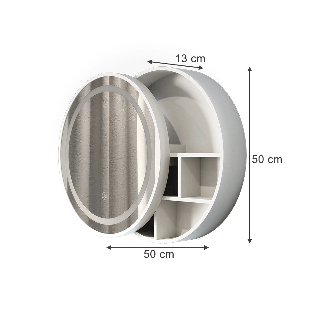 Vicco Specchio contenitore bagno Bianco 50 x 50 cm con 5 vani portaoggetti