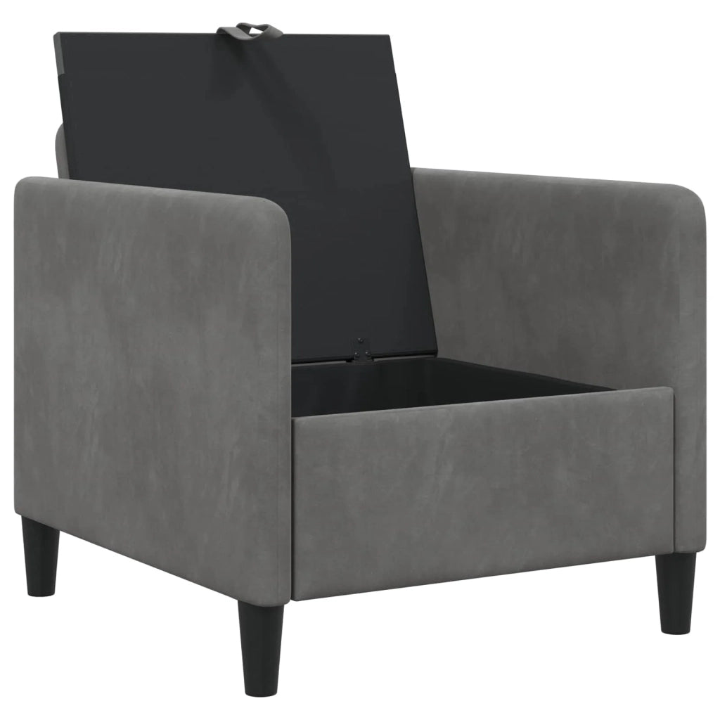 Divano con Storage Grigio Scuro 72 x 78 x 87 cm Poliestere 42036878