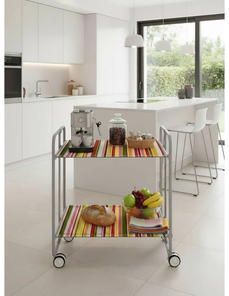 Carrello da cucina pieghevole grigio con ruote BAUHAUS 2 ripiani