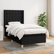Giroletto a Molle con Materasso Nero 90x190 cm in Tessuto 3132275