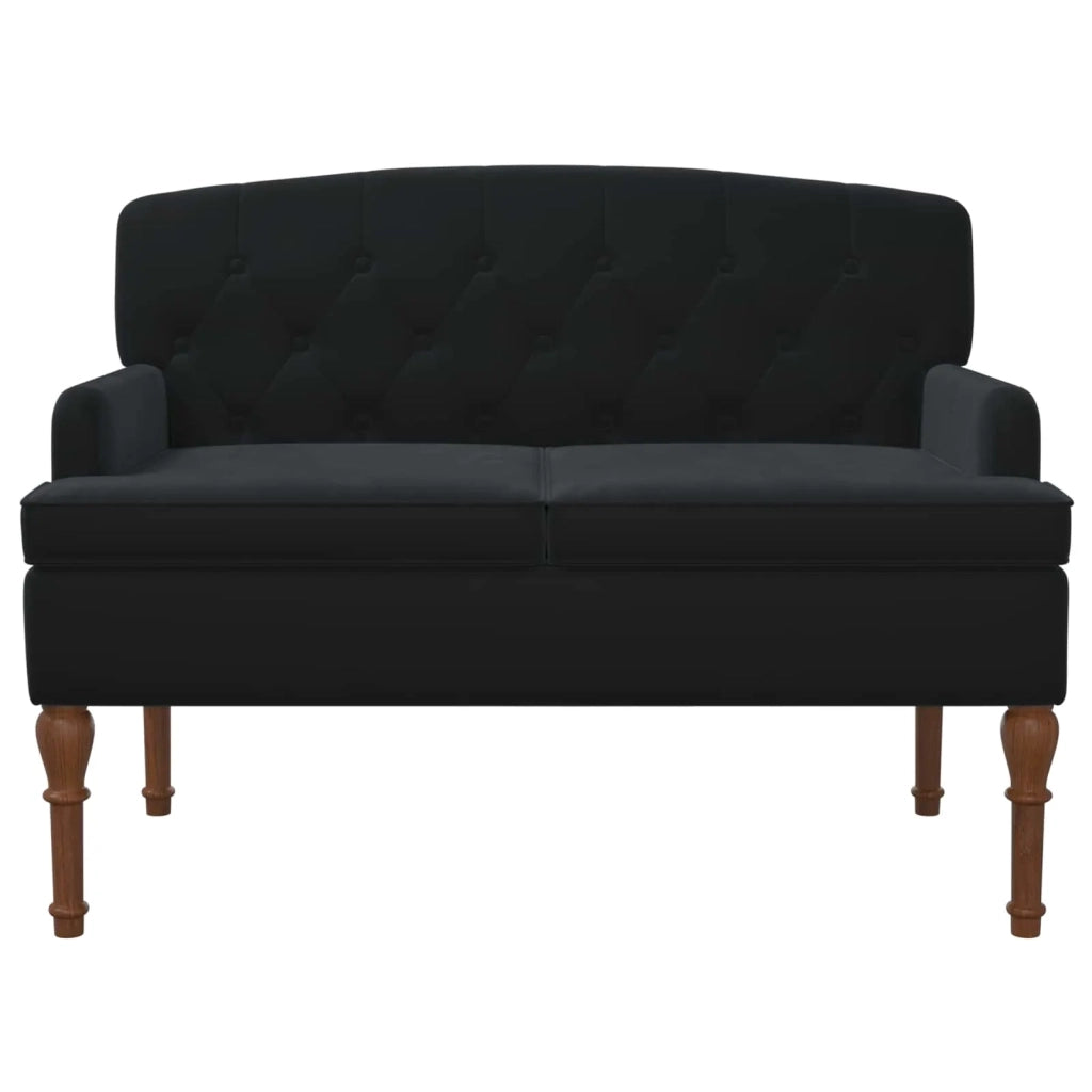 Loveseat con bottoni imbottiti Nero 111 x 65 x 79 cm Velluto 42041849