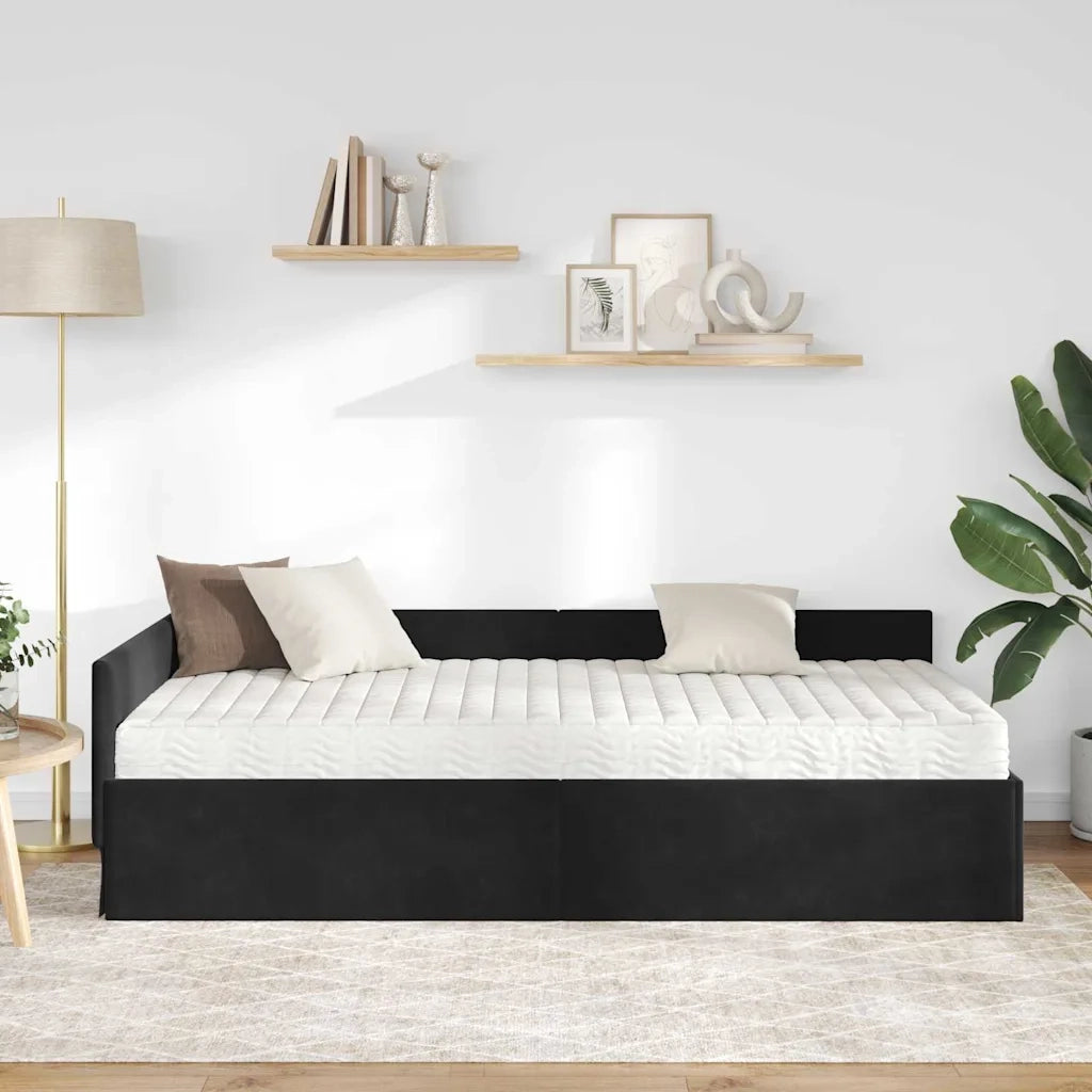 Struttura Letto Angolare con Materasso 2 pz-Giroletto con materasso Grigio Velluto 521290