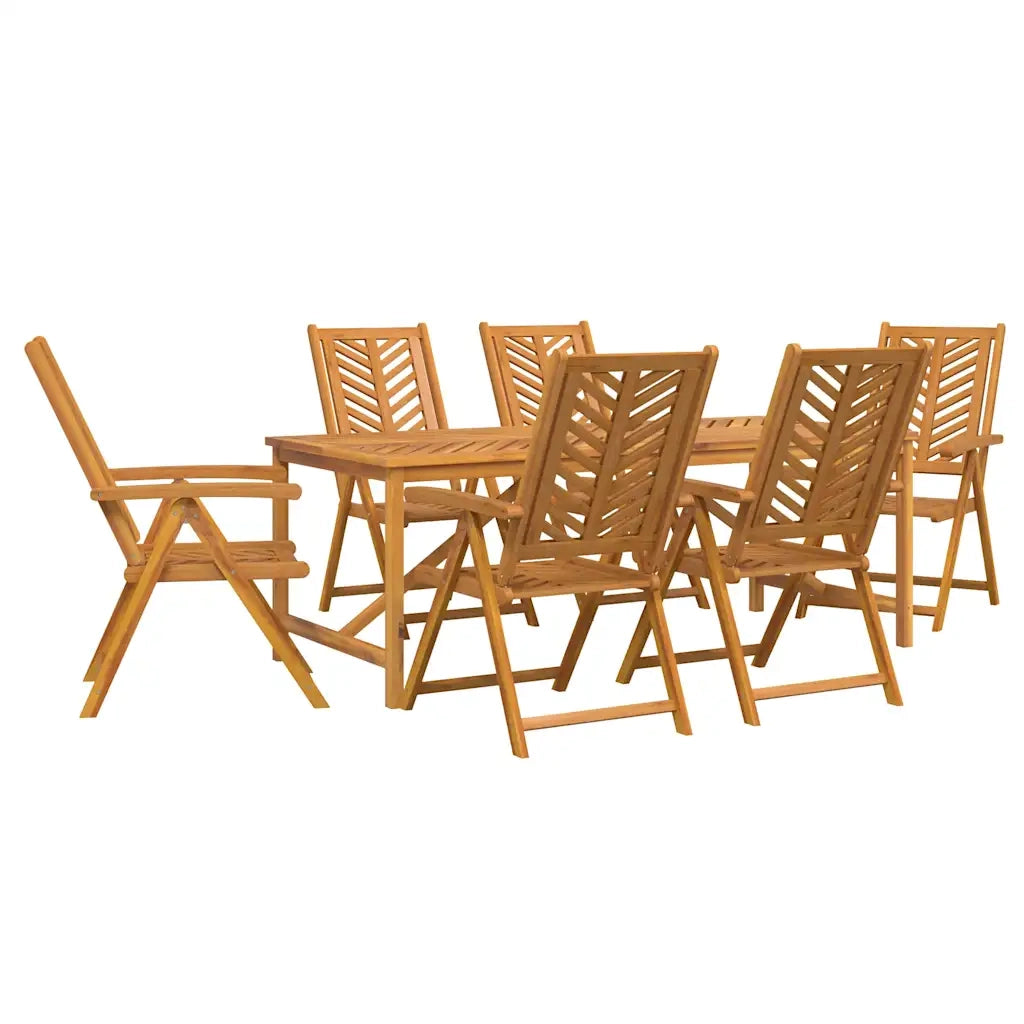 Set da Pranzo per Giardino 7 pcs Marrone 3154125
