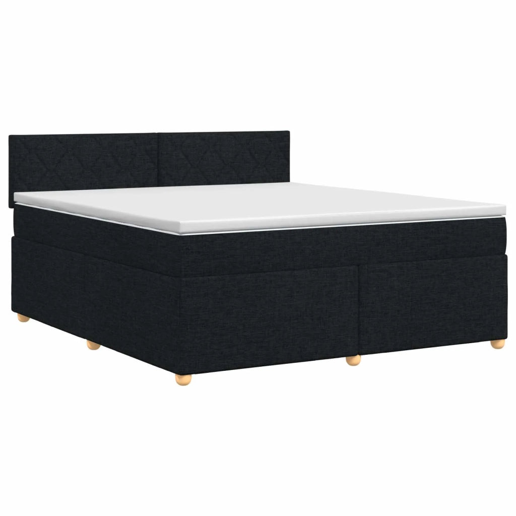 Letto box spring con materasso Nero 140 x 200 cm Tessuto 3450981