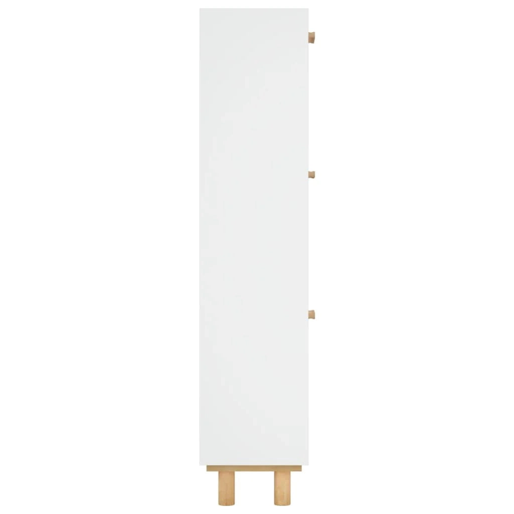 Scarpiera mobile contenitore per scarpe mobile per ingresso/corridoio/soggiorno 52 x 25 x 115 cm legno ingegnerizzato/rattan bianco 02_0021463