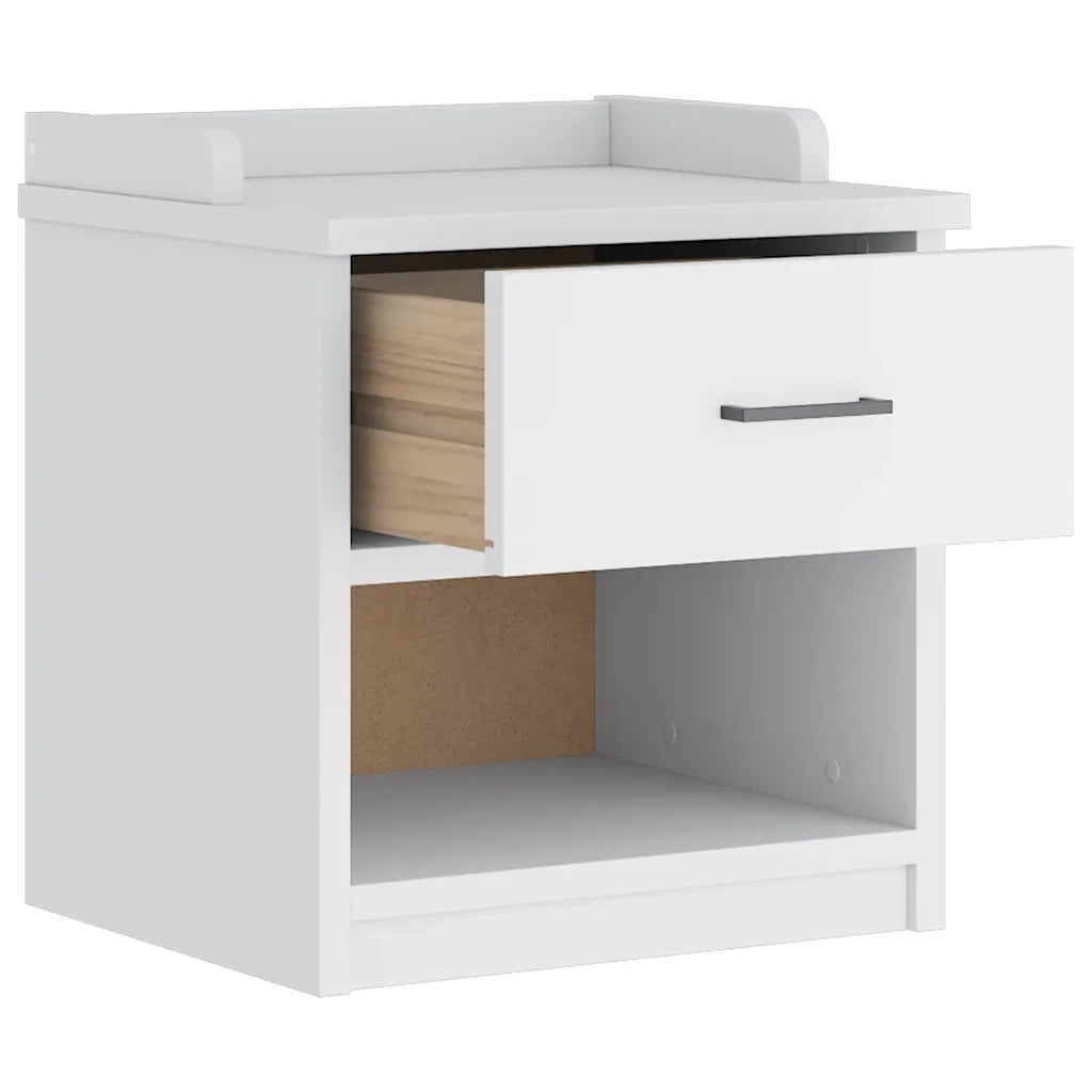 Panca da Corridoio-Sgabello-Panca con Contenitore SANDNES Bianca 45x40x50 cm in Legno di Pino 132186