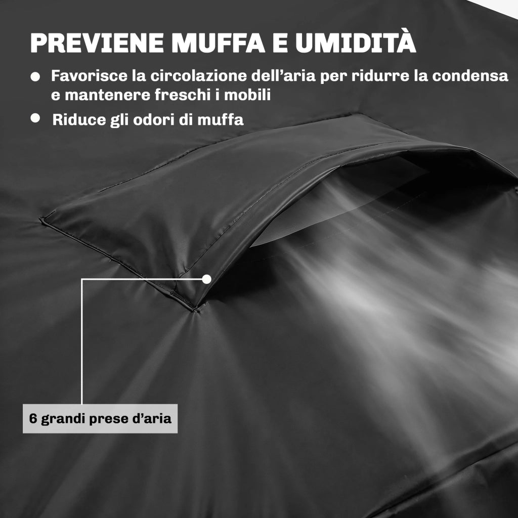 Coperture per Mobili da Giardino 4 Pezzi, Impermeabili, Nero