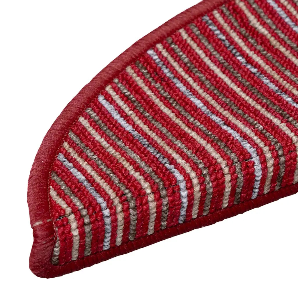Tappetini per scale autoadesivi 15 pz | Gradini per Scale Rosso 56 x 17 x 3 cm