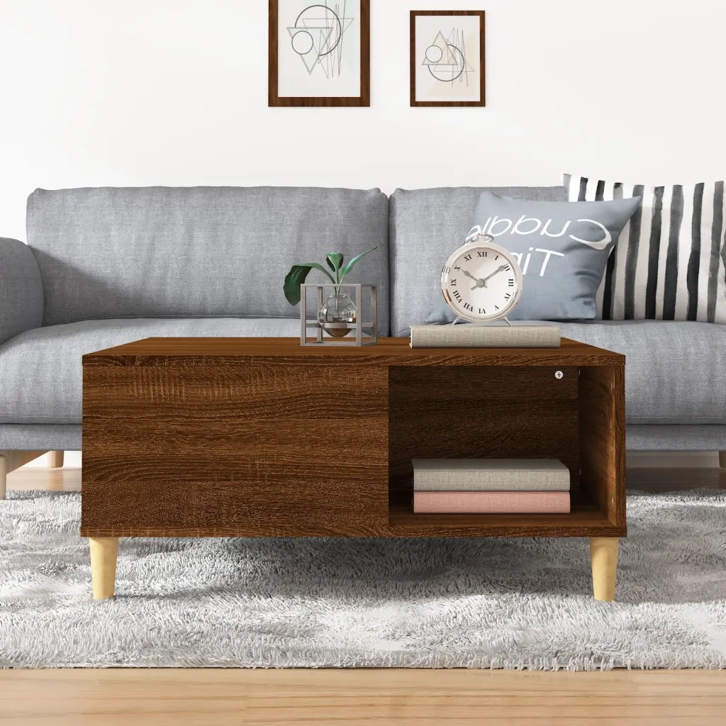 Tavolino salotto | Tavolino da caff¨¨ | Tavolino da Soggiorno Rovere Marrone 80x80x36,5 cm Legno Multistrato