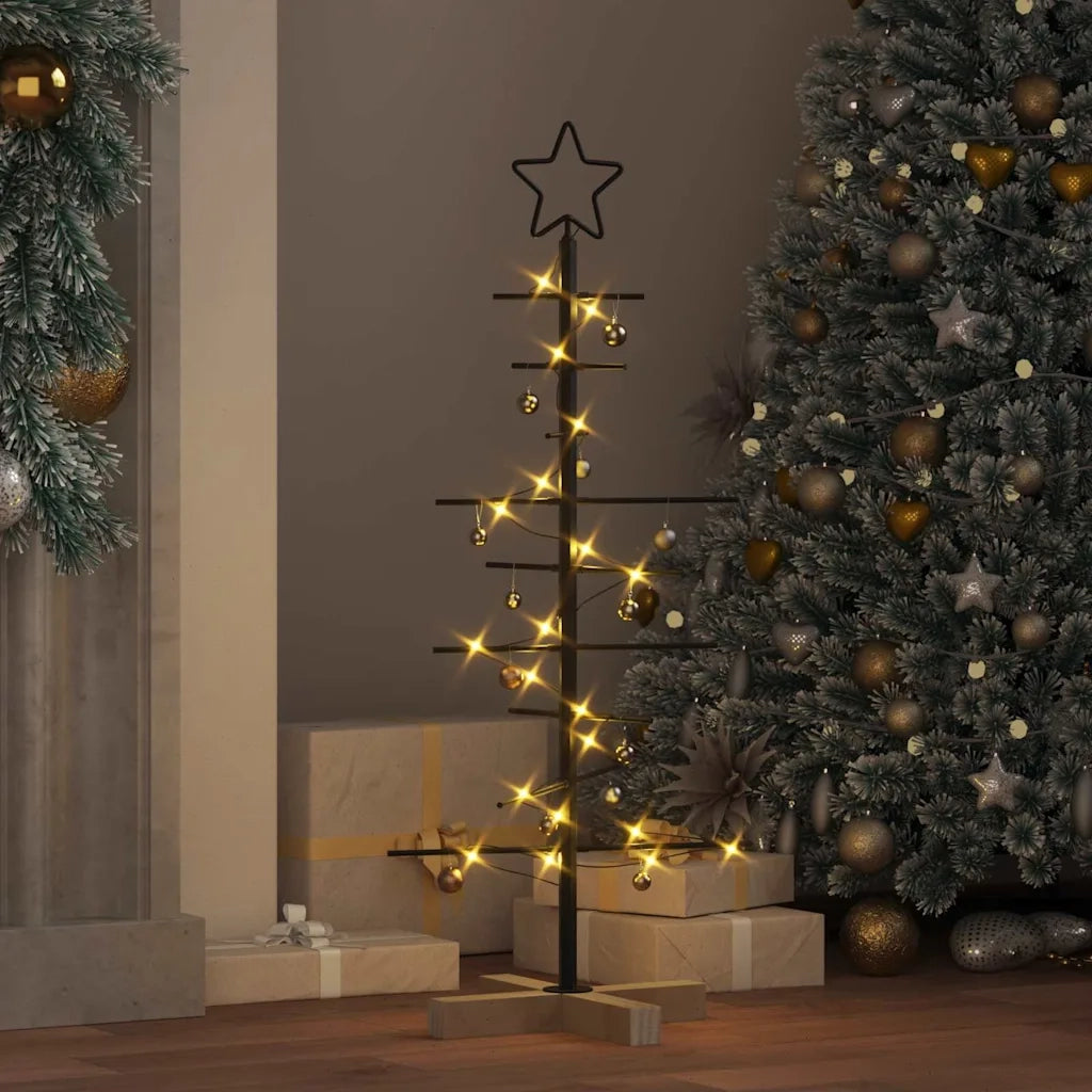 Albero di Natale in metallo con supporto Nero 89 cm