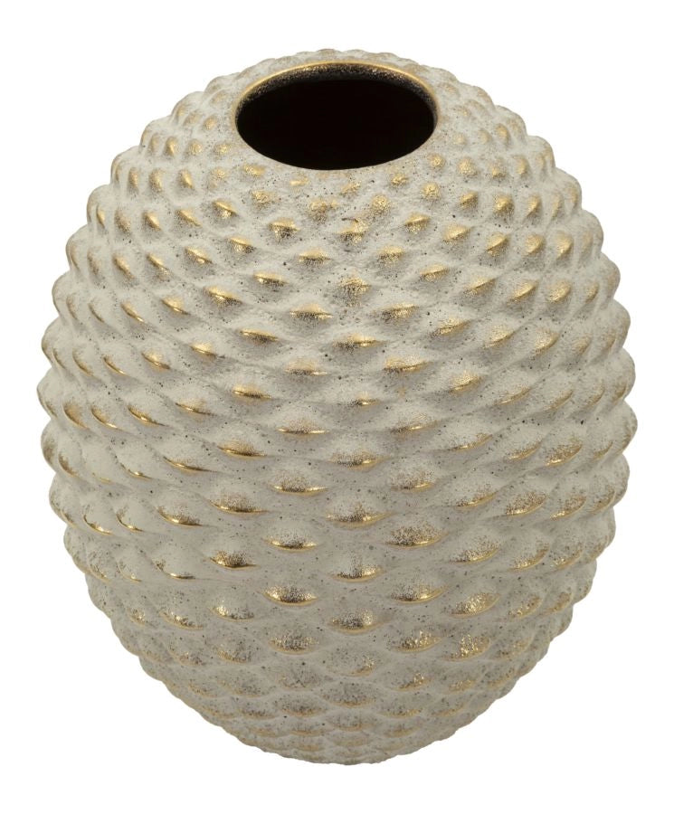 Vaso Pepipas Ball Ø23,5x28,5 cm in Ceramica Grigio e Oro