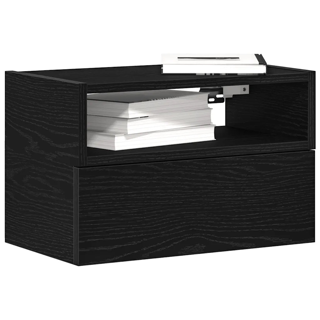 Comodini a Muro 2 pz Nero 45x26x28,5 cm 858599