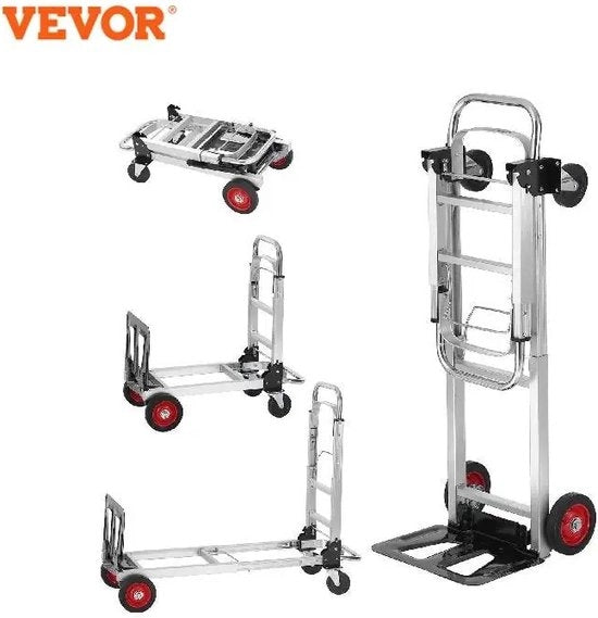 Carrello da trasporto 2 in 1 - 2-in-1 - Inclinabile - 181 kg di capacità di carico - Incluso con ruote frenanti