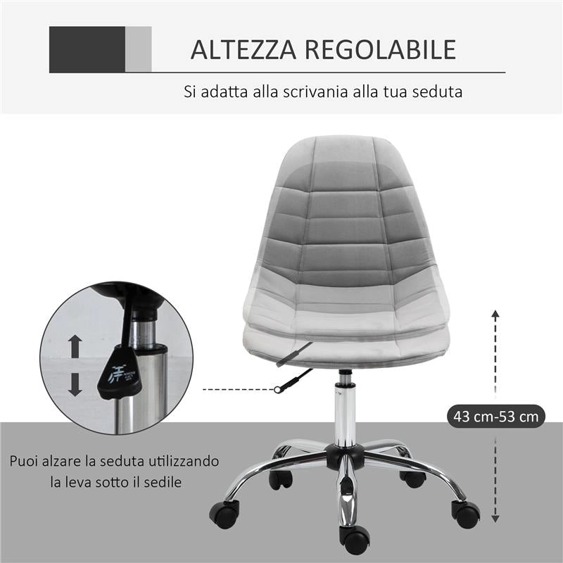 SEDIA GIREVOLE PER SCRIVANIA UFFICIO ERGONOMICA REGOLABILE GRIGIO