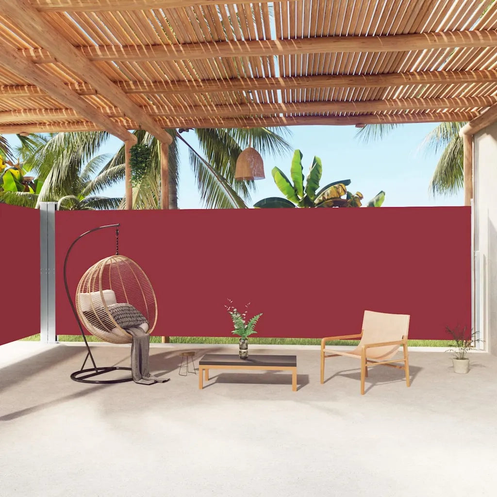 Tenda da Sole Laterale Retrattile Rossa 200x1000 cm 318047