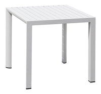 Tavolo Quadrato da Giardino 80x80x75 cm in Alluminio Bianco