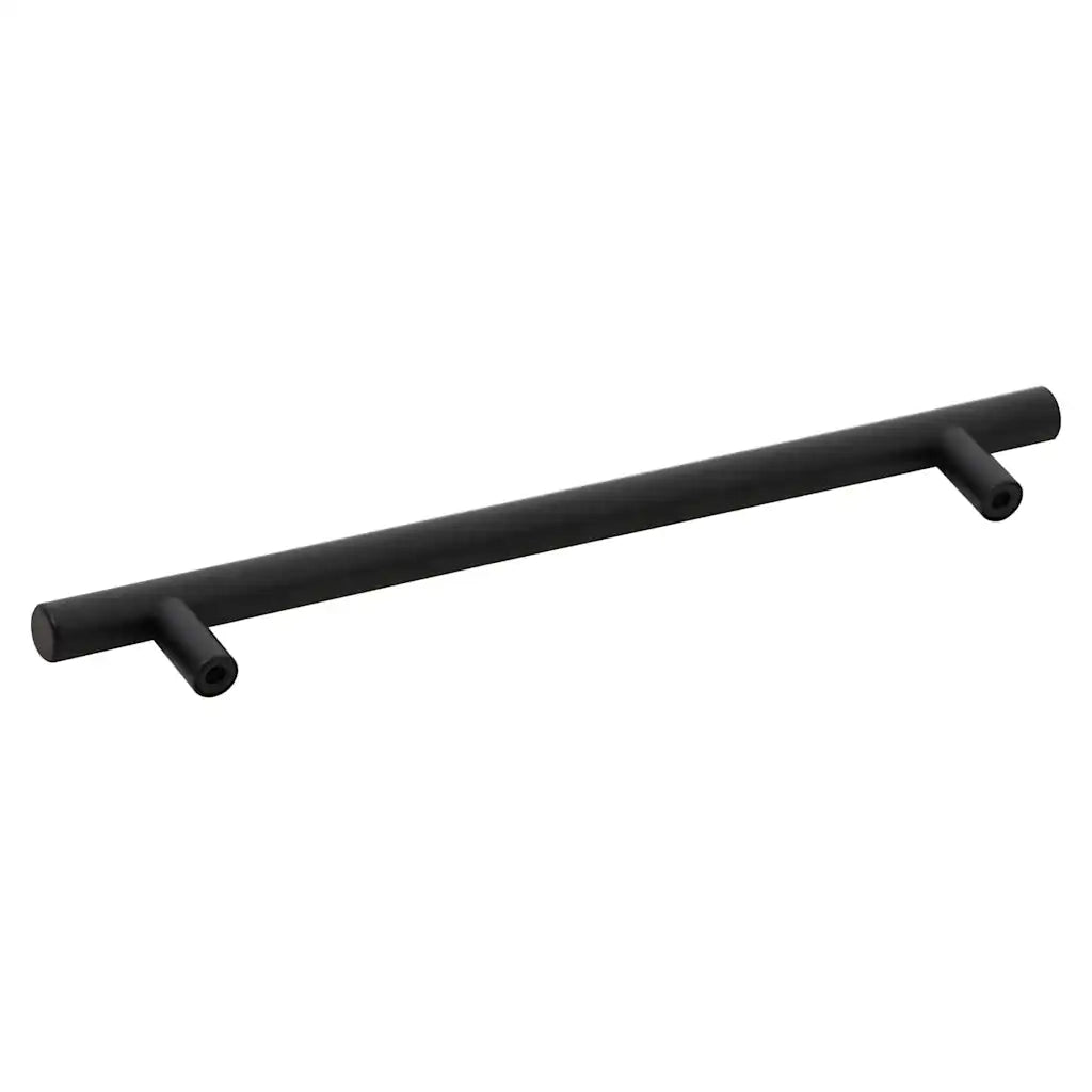 Poignées d'armoire 5 pcs noir 192 mm acier inoxydable