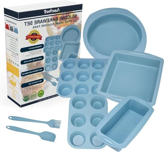 Set di forme per torte in silicone - Padelle antiaderenti per torte - Ciotola per torta Ciotola per pane - Ciotola per muffin Ciotola per torta - Ciotola per torta rotonda - Piatto per torte Piatto per biscotti Piatto per pizza Piatto per pane.