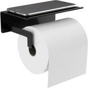 Sostegno per carta igienica - Sostegno per carta igienica autoadesivo senza foratura Sostegno per carta igienica con mensola - Sostegno per carta igienica Nero Sostegno per carta igienica per Parete per Cucina e Bagno