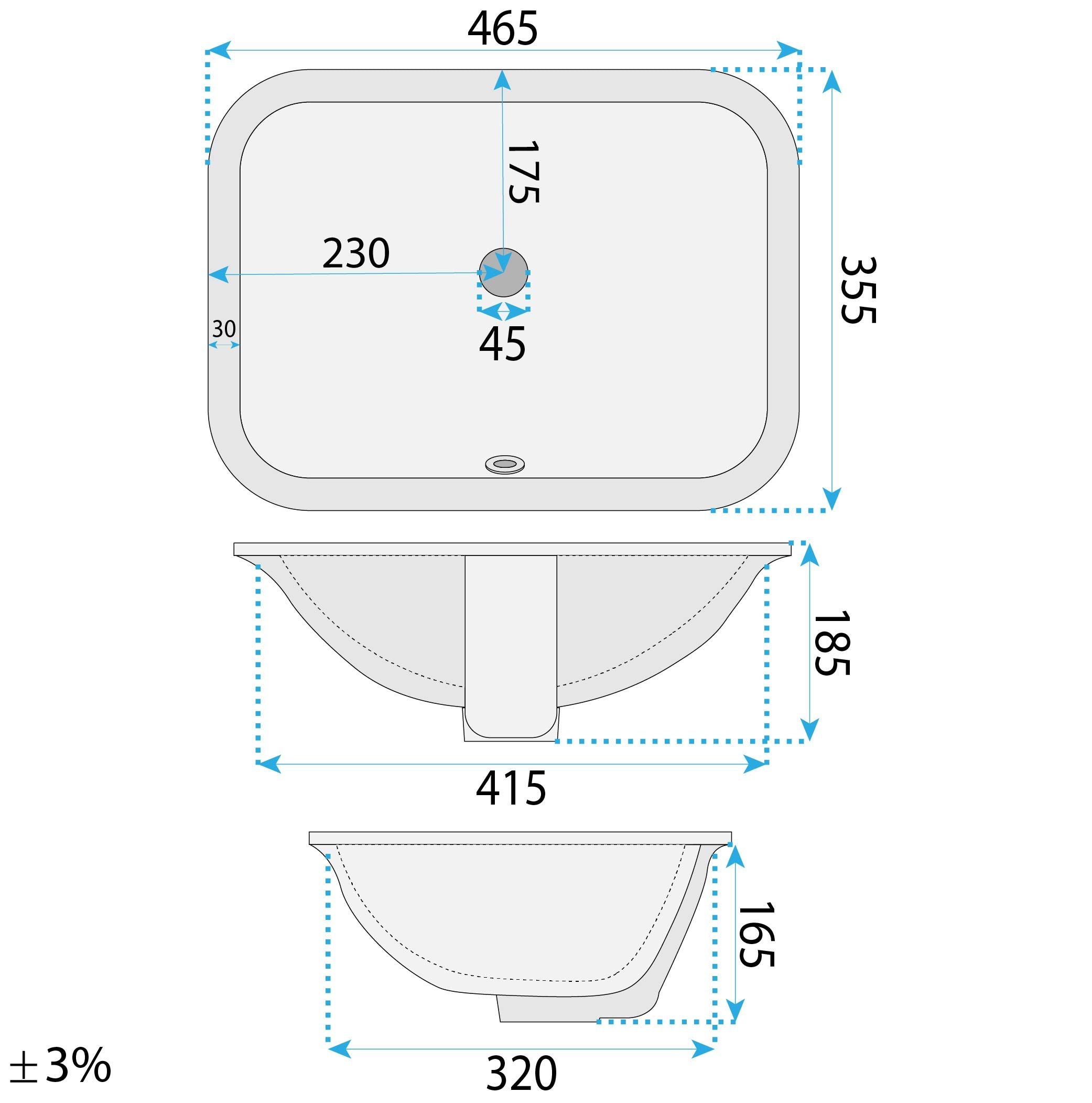 Lavabo Sottopiano Rea Anabel 46