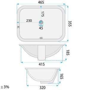Lavabo Sottopiano Rea Anabel 46