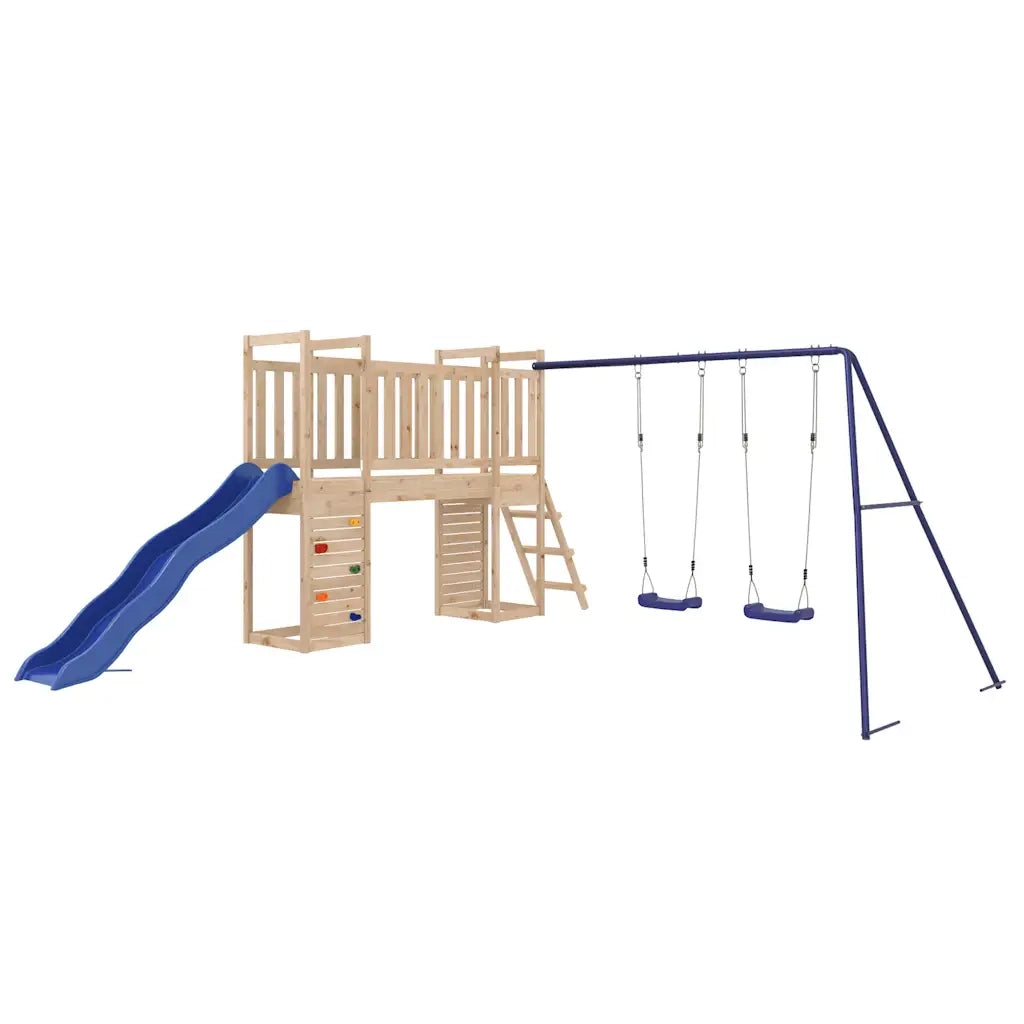 Set da Gioco da Esterno in Legno Massello di Pino