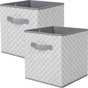 Cassa di archiviazione, 2 pezzi, contenitori di archiviazione pieghevoli, cassa di archiviazione in tessuto a forma di cubo, rete bianca