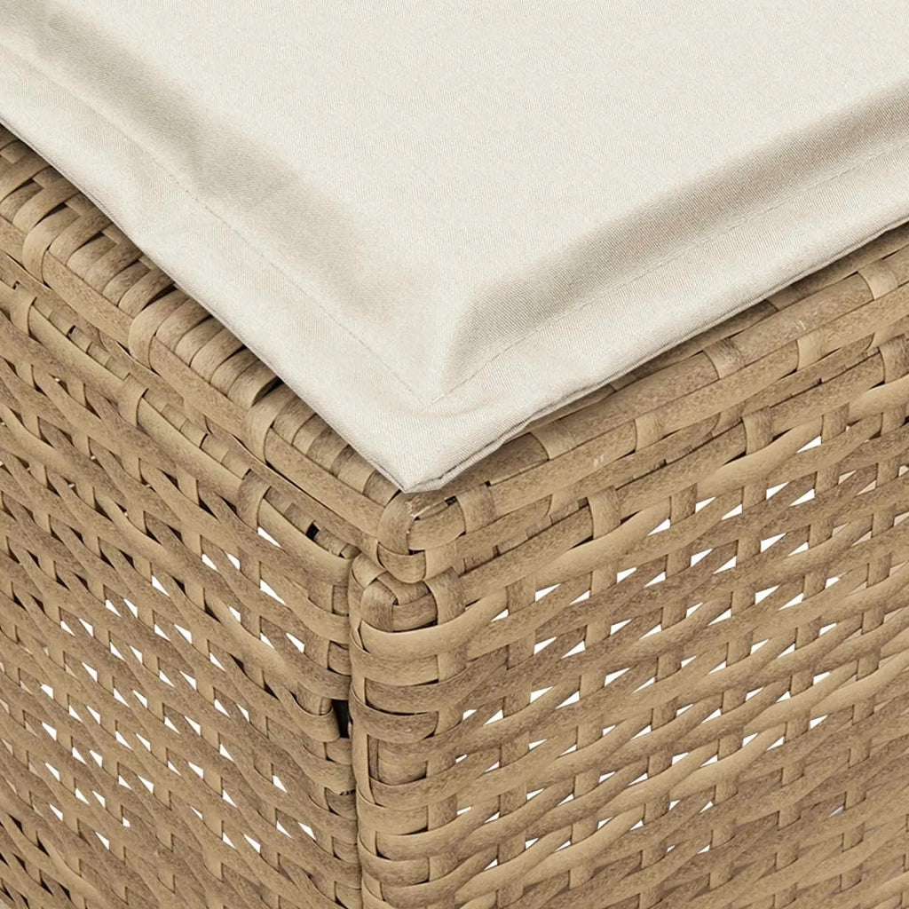 Poggiapiedi da Giardino 2 Pezzo Beige e Crema 38 x 38 x 45 cm