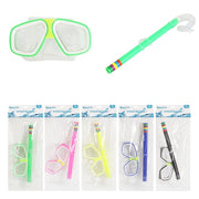 Trade Shop - Set Da Piscina Nuoto Per Bambini 7+ Anni Maschera 16x10cm + Boccaglio 5 Colori 605414 -