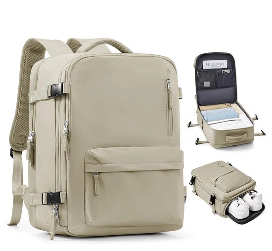 Zaino a Mano per Bagaglio Aereo 45x36x20 con Porta Laptop 15.6 Pollici, Impermeabile, per Viaggi di Lavoro