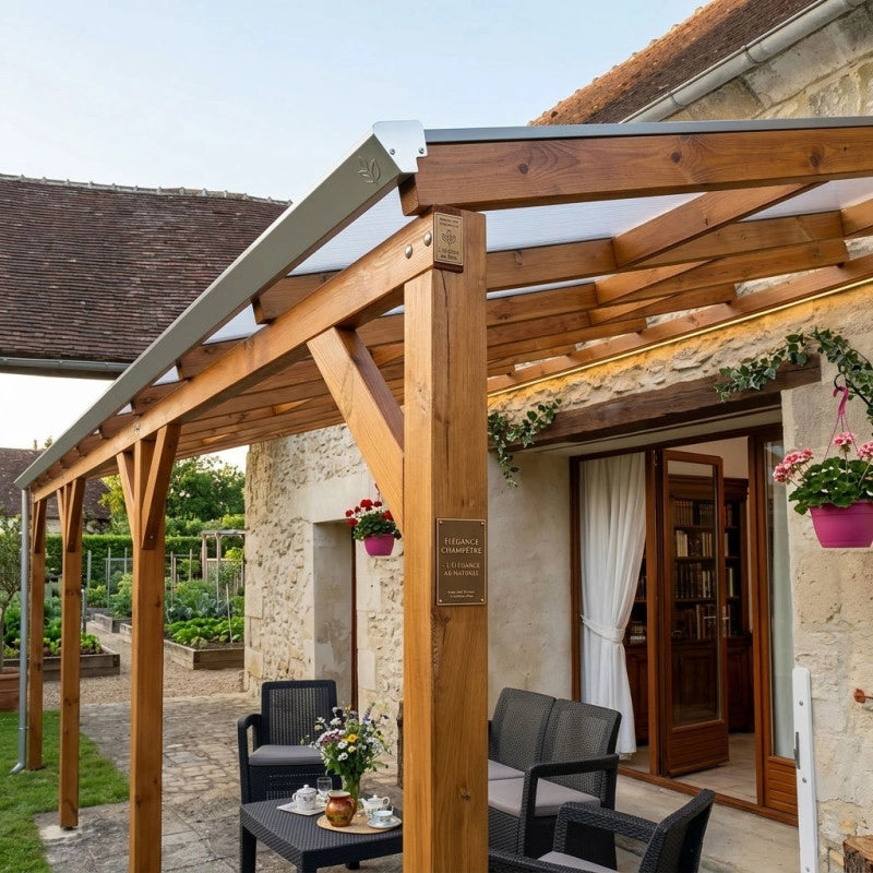 Tetto Couv'terrasse in legno 3x3 m - con tetto