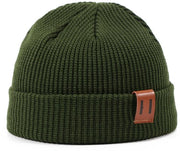 Mantello per bambini, cappello caldo e neutro per signore e signori, cappello intrecciato con morbida elasticità, misura del capo 55-60 cm, verde oliva scuro