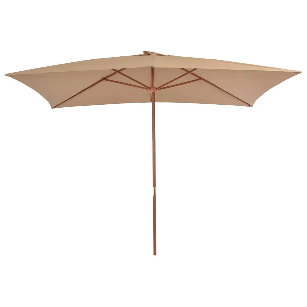 Ombrellone da Esterni con Palo in Legno 200x300 cm Tortora 44514